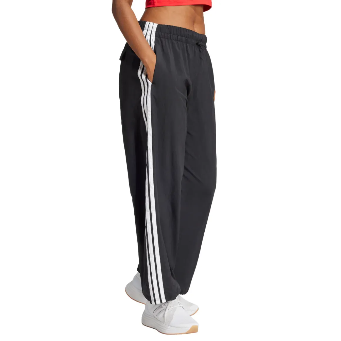Pantaloni sportivi cargo a gamba larga da Donna neri adidas