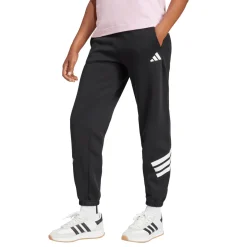 Pantaloni sportivi da donna neri con maxi strisce bianche adidas