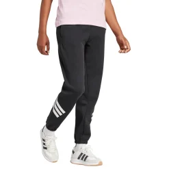 Pantaloni sportivi da donna neri con maxi strisce bianche adidas