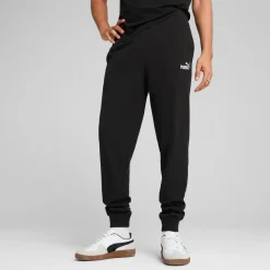 Pantaloni sportivi da uomo neri Puma con logo e polsini alle caviglie