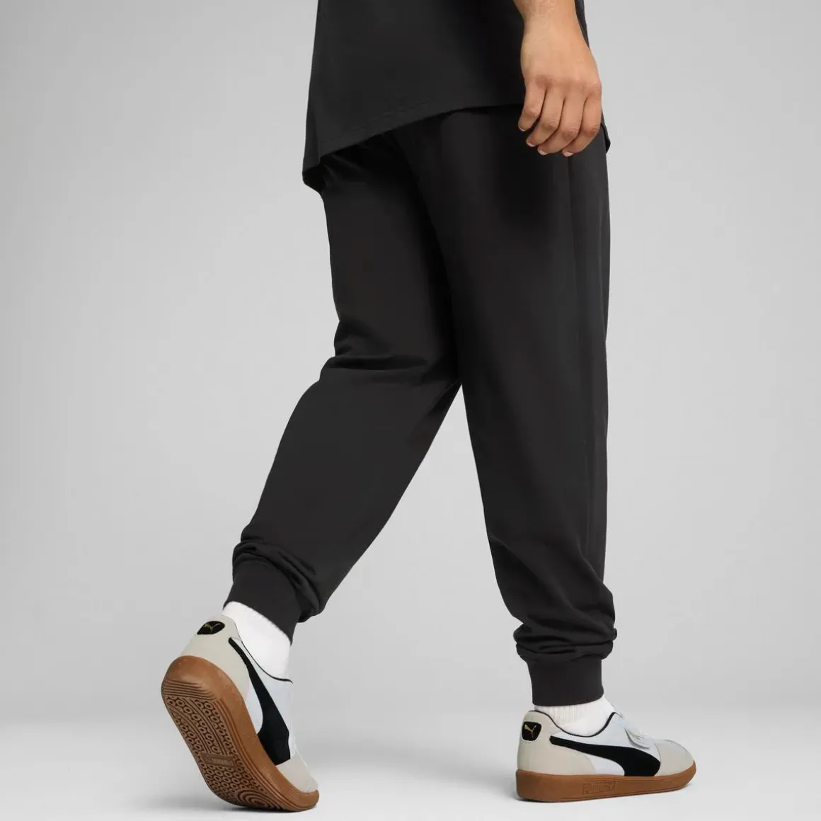 Pantaloni sportivi da uomo neri Puma con logo e polsini alle caviglie