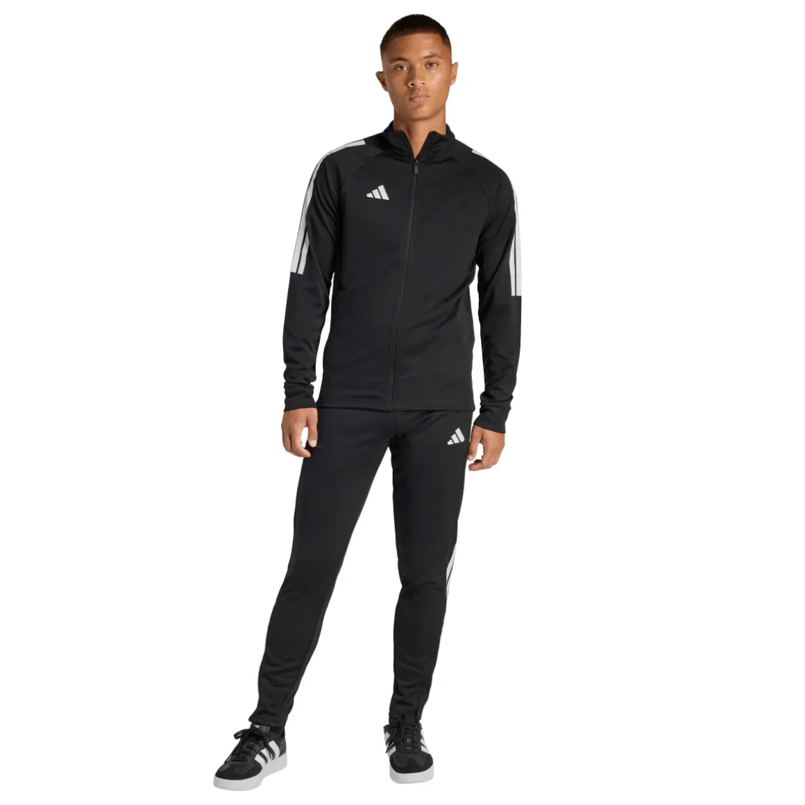 Pantaloni sportivi da uomo neri con iconiche 3-Stripes bianche adidas