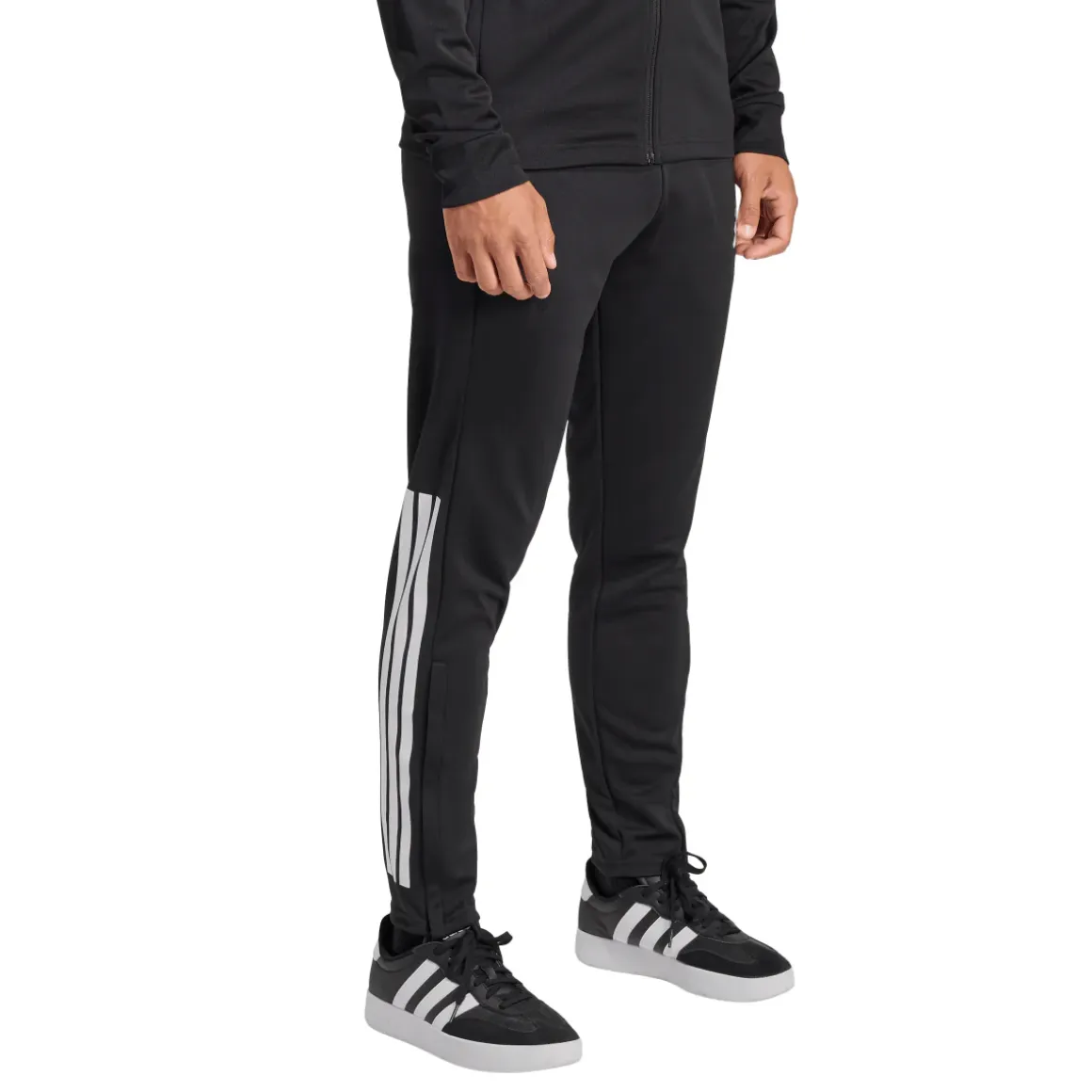 Pantaloni sportivi da uomo neri con iconiche 3-Stripes bianche adidas