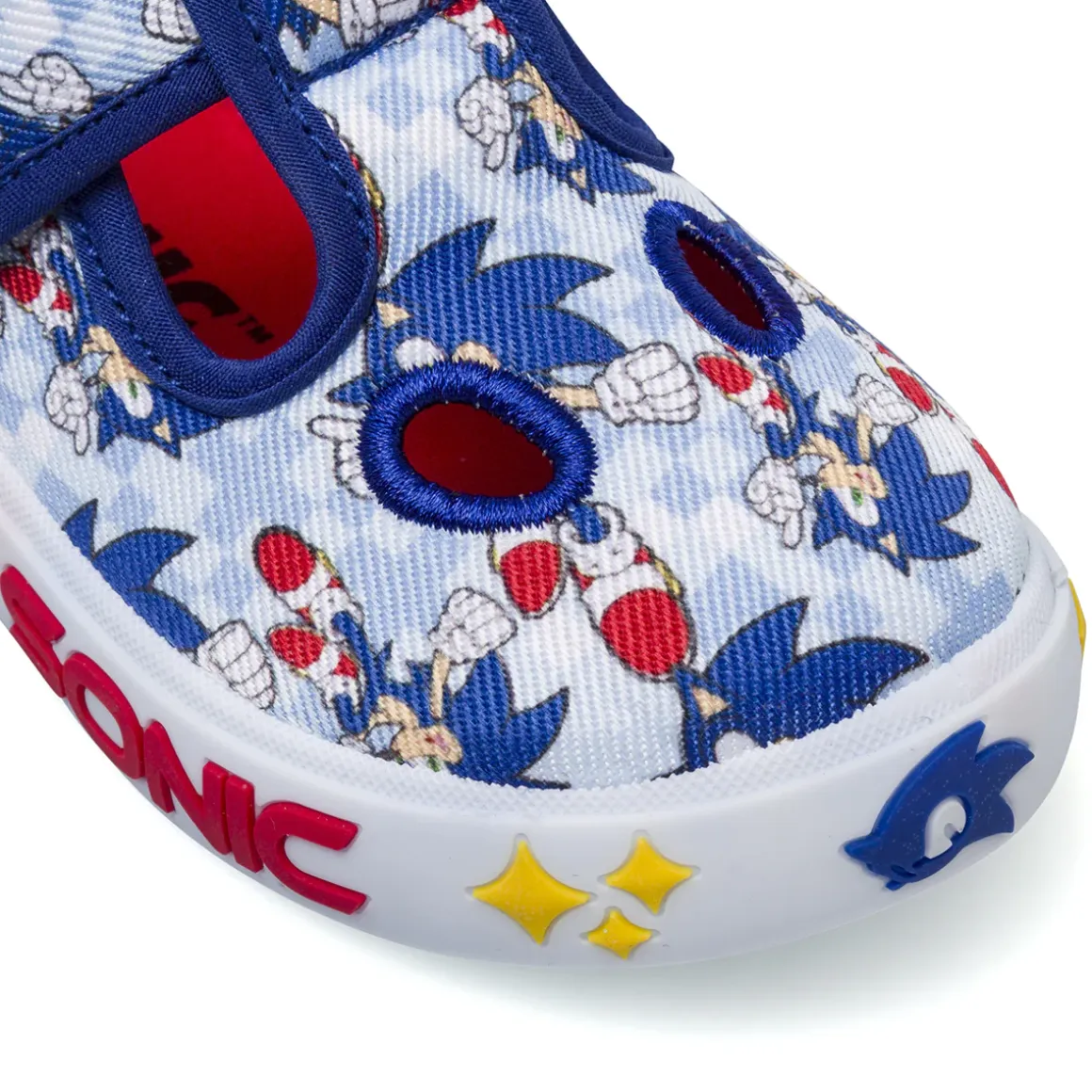 Pantofole azzurre da Bambino in tela con stampe Sonic