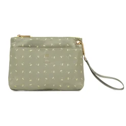Pochette a mano da Donna khaki con cinturino e stampa palme Naj Oleari