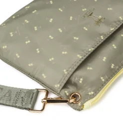 Pochette a mano da Donna khaki con cinturino e stampa palme Naj Oleari