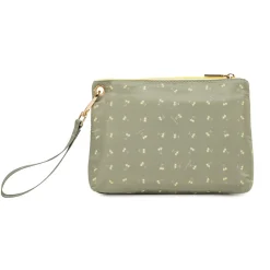 Pochette a mano da Donna khaki con cinturino e stampa palme Naj Oleari