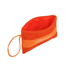 Pochette Arancione da Donna con Trama a Rete effetto rafia Camomilla Milano