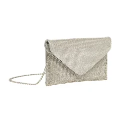 Pochette Argento da Donna con strass e tracolla a catena Lora Ferres