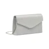 Pochette Argento Glitter con patta a Busta Lora Ferres