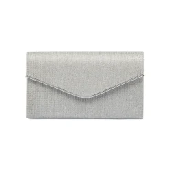 Pochette Argento Glitter con patta a Busta Lora Ferres