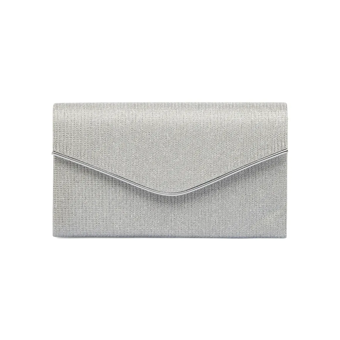 Pochette Argento Glitter con patta a Busta Lora Ferres