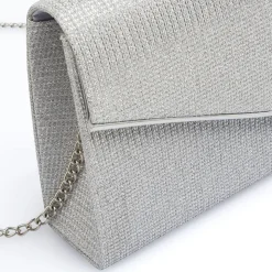 Pochette Argento Glitter con patta a Busta Lora Ferres
