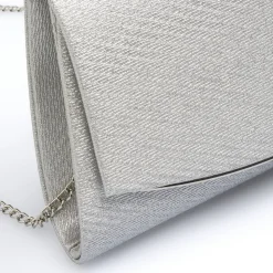 Pochette Argento glitter con tracolla removibile Lora Ferres