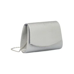 Pochette Argento glitter con tracolla removibile Lora Ferres