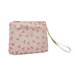 Pochette beige da Donna con stampa ciliegie e manico Naj Oleari