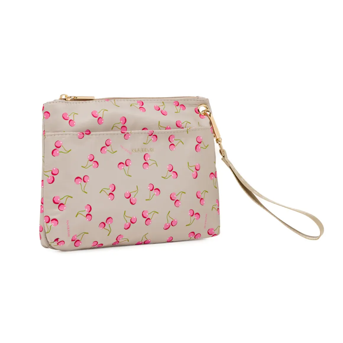 Pochette beige da Donna con stampa ciliegie e manico Naj Oleari