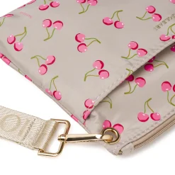 Pochette beige da Donna con stampa ciliegie e manico Naj Oleari