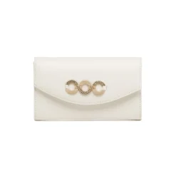 Pochette Bianca da Donna con fibbia gioiello e tracolla Lora Ferres