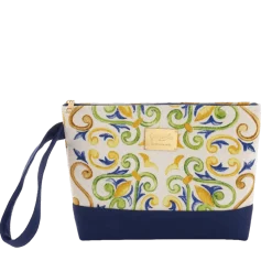 Pochette da Donna in tessuto con fantasia a maiolica Camomilla Milano