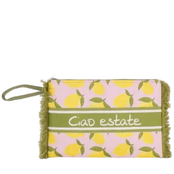 Pochette da Donna verde e gialla con stampa limoni Camomilla Milano