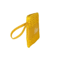 Pochette da mare effetto Rafia gialla da Donna con cinturino da polso Camomilla Milano