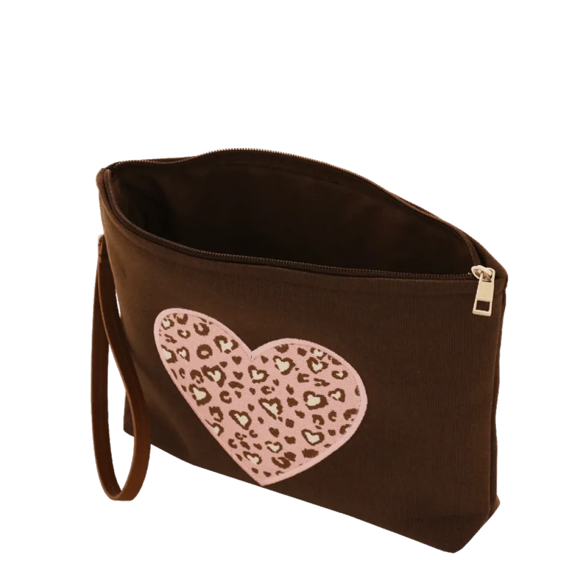 Pochette marrone da Donna con cuore maculato e manico Camomilla Milano