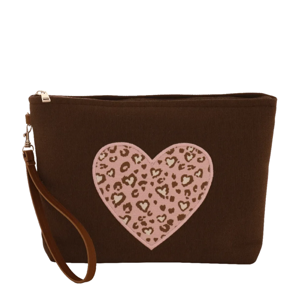 Pochette marrone da Donna con cuore maculato e manico Camomilla Milano