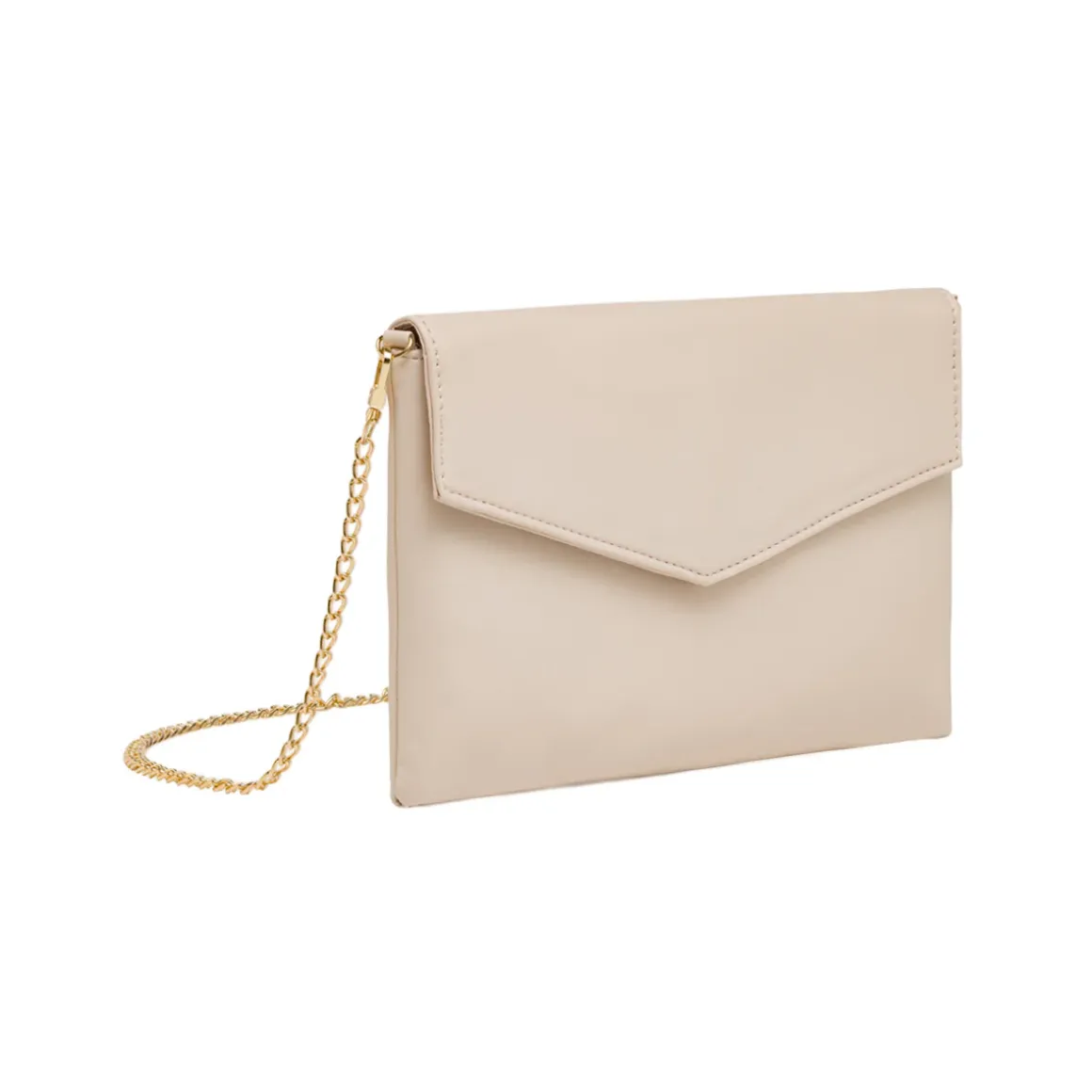 Pochette Nude da Donna con patta a busta e catena oro Lora Ferres