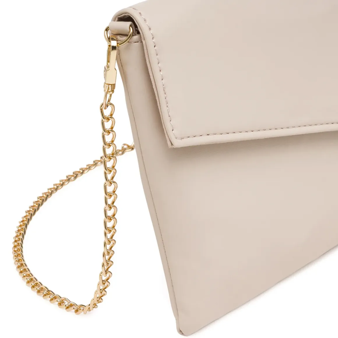 Pochette Nude da Donna con patta a busta e catena oro Lora Ferres