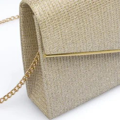 Pochette Oro Glitter con tracolla removibile Lora Ferres
