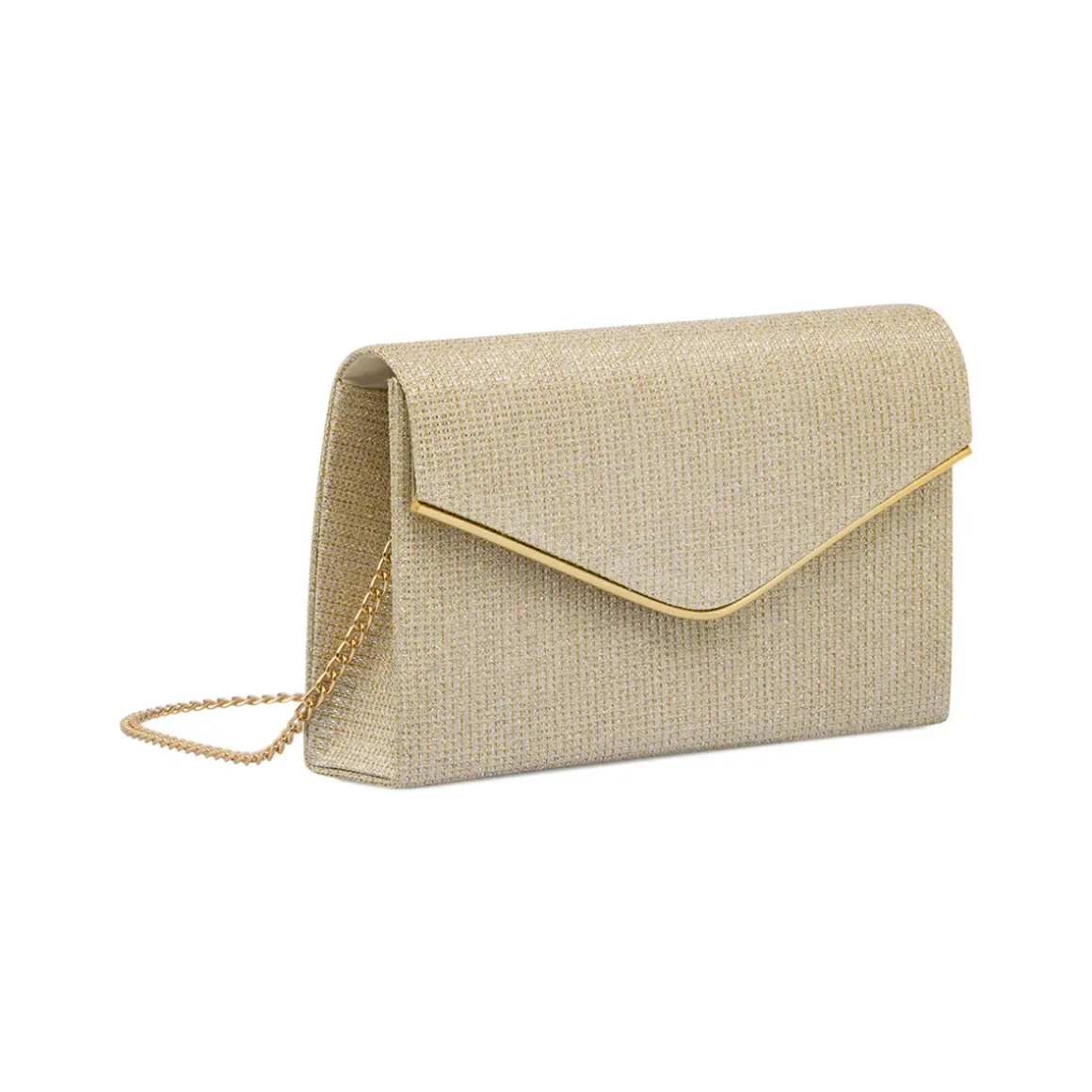 Pochette Oro Glitter con tracolla removibile Lora Ferres