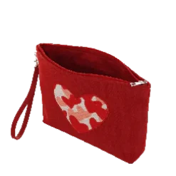 Pochette rossa da Donna con patch a cuore e manico Camomilla Milano
