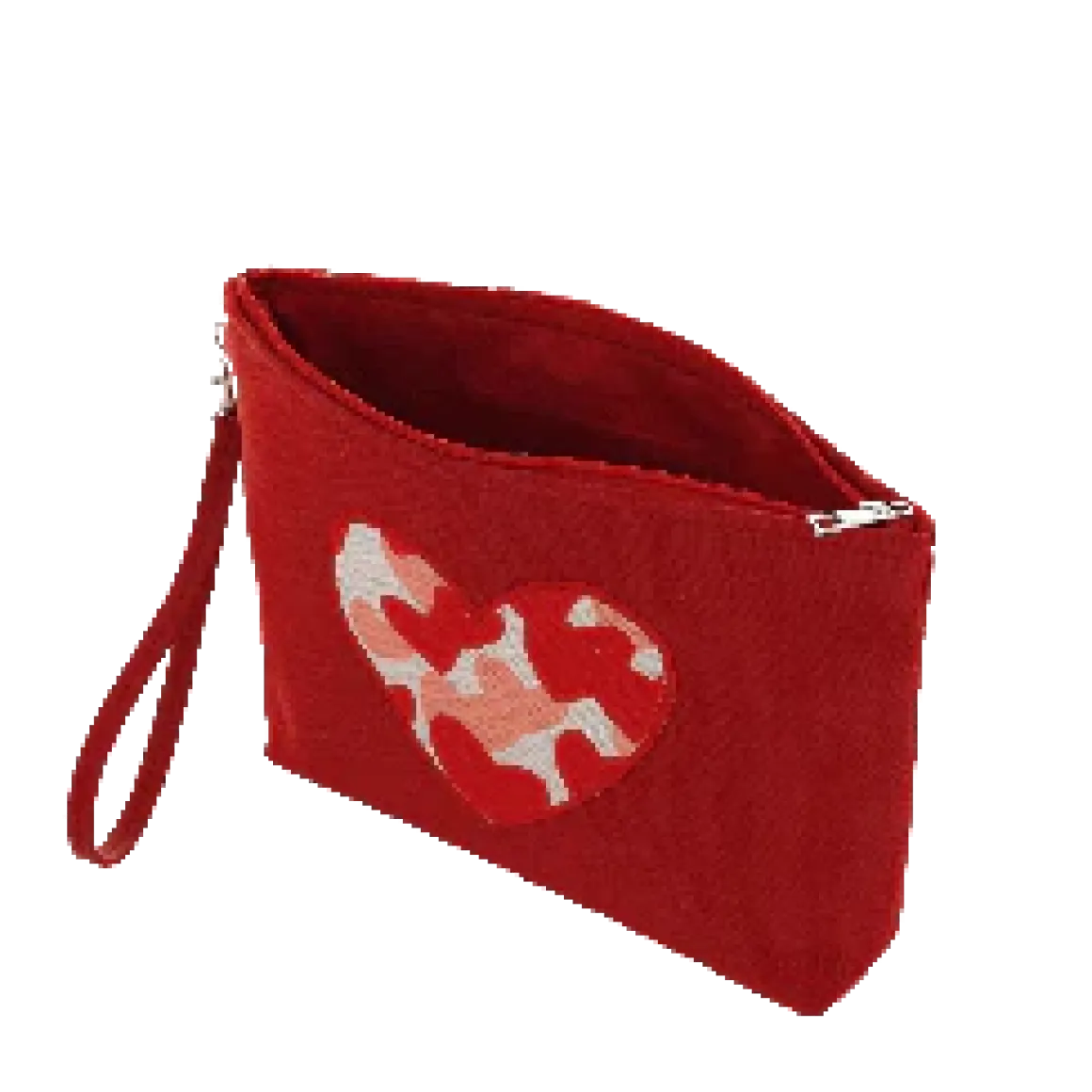 Pochette rossa da Donna con patch a cuore e manico Camomilla Milano