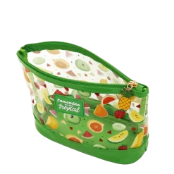 Pochette trasparente verde con stampa tropicale Camomilla Milano