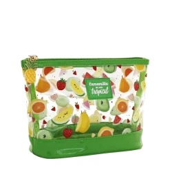 Pochette trasparente verde con stampa tropicale Camomilla Milano