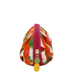 Pochettina mare fucsia con stampa tropicale e charm Camomilla Milano