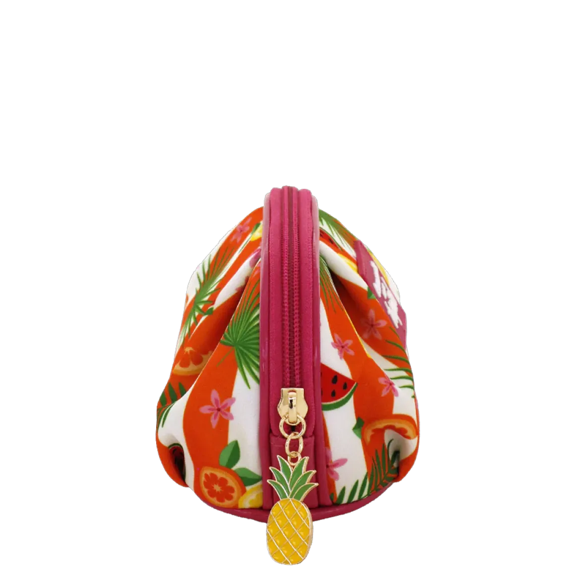 Pochettina mare fucsia con stampa tropicale e charm Camomilla Milano