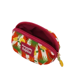Pochettina mare fucsia con stampa tropicale e charm Camomilla Milano