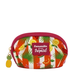 Pochettina mare fucsia con stampa tropicale e charm Camomilla Milano
