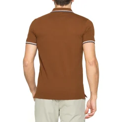 Polo a manica corta da Uomo marrone con profili a contrasto Carrera Jeans
