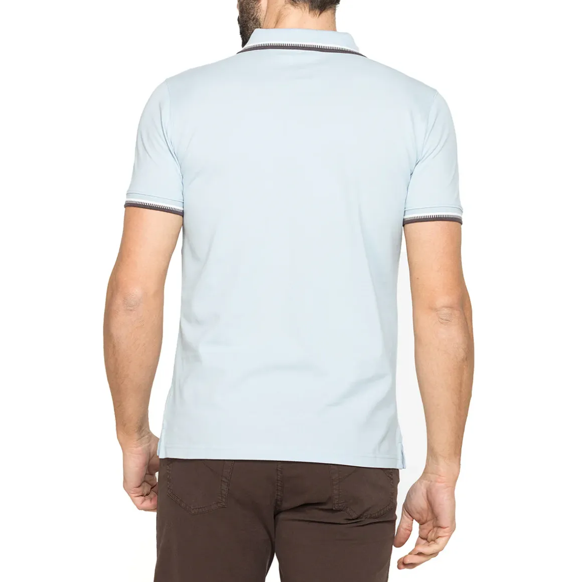 Polo a maniche corte azzurra da Uomo in morbido cotone Carrera Jeans