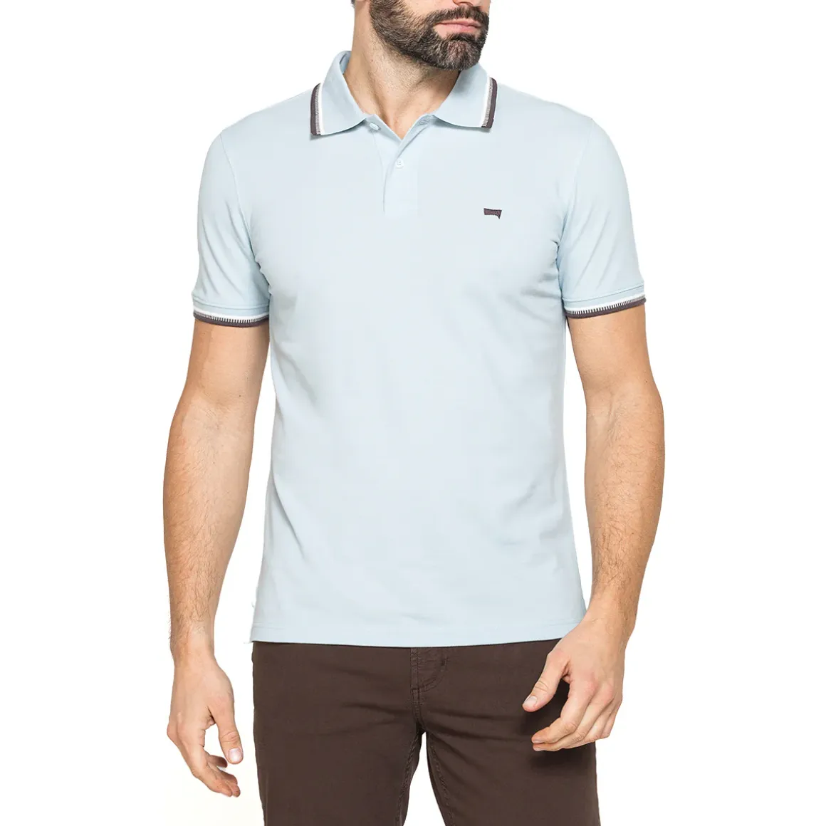 Polo a maniche corte azzurra da Uomo in morbido cotone Carrera Jeans