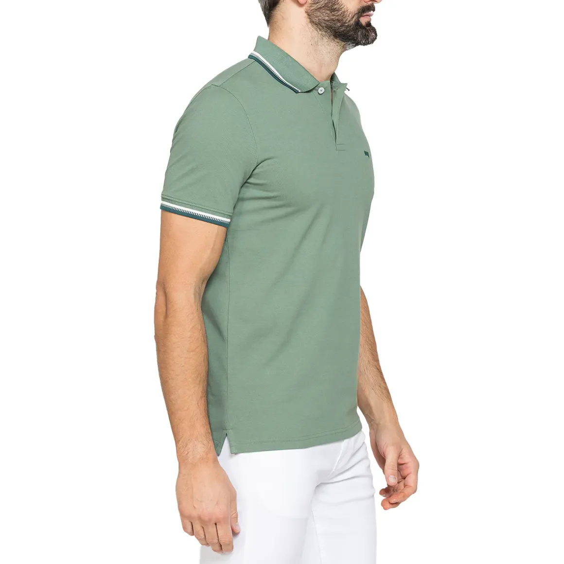 Polo a maniche corte da Uomo verde chiaro in Cotone Carrera Jeans