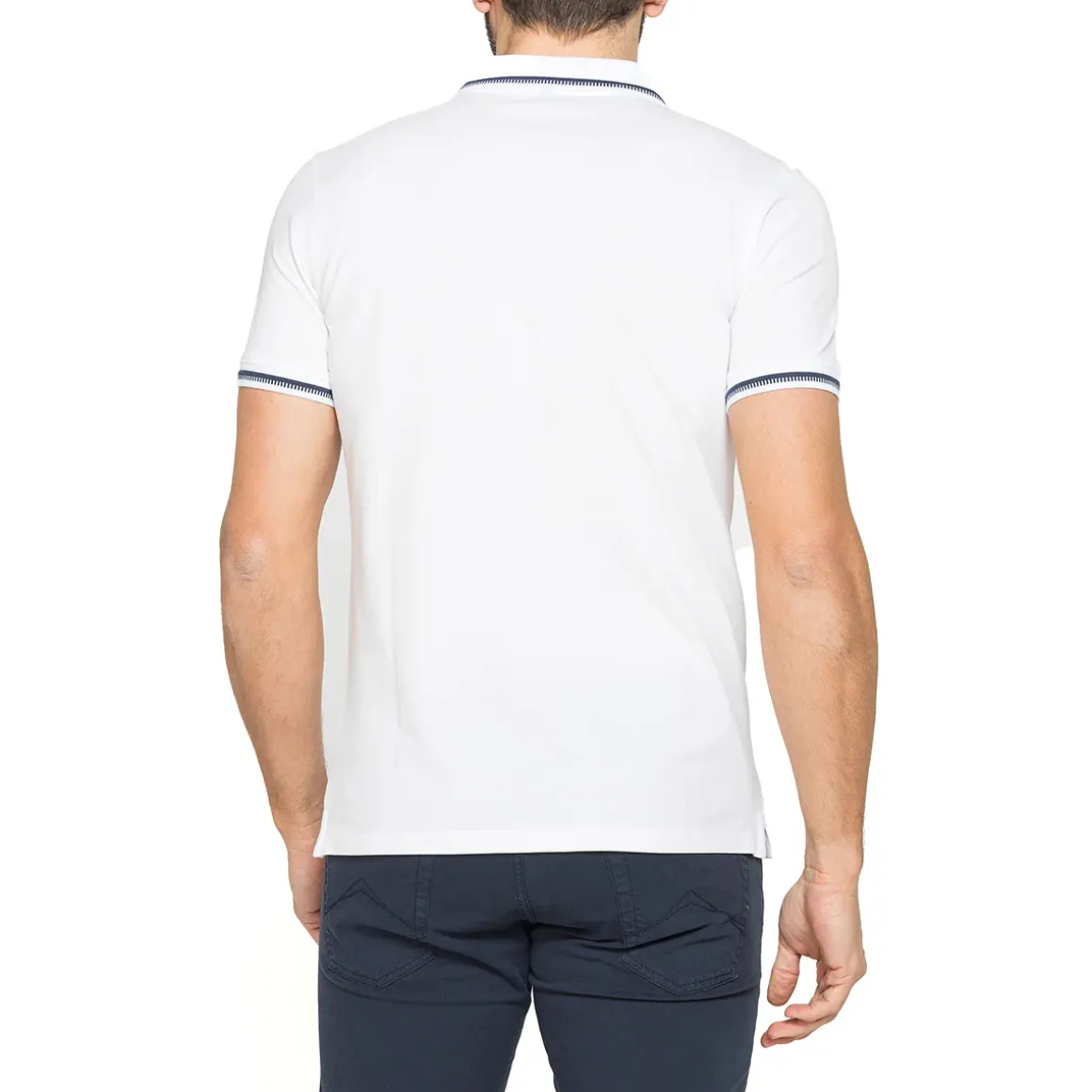 Polo bianca da Uomo a maniche corte in cotone Carrera Jeans