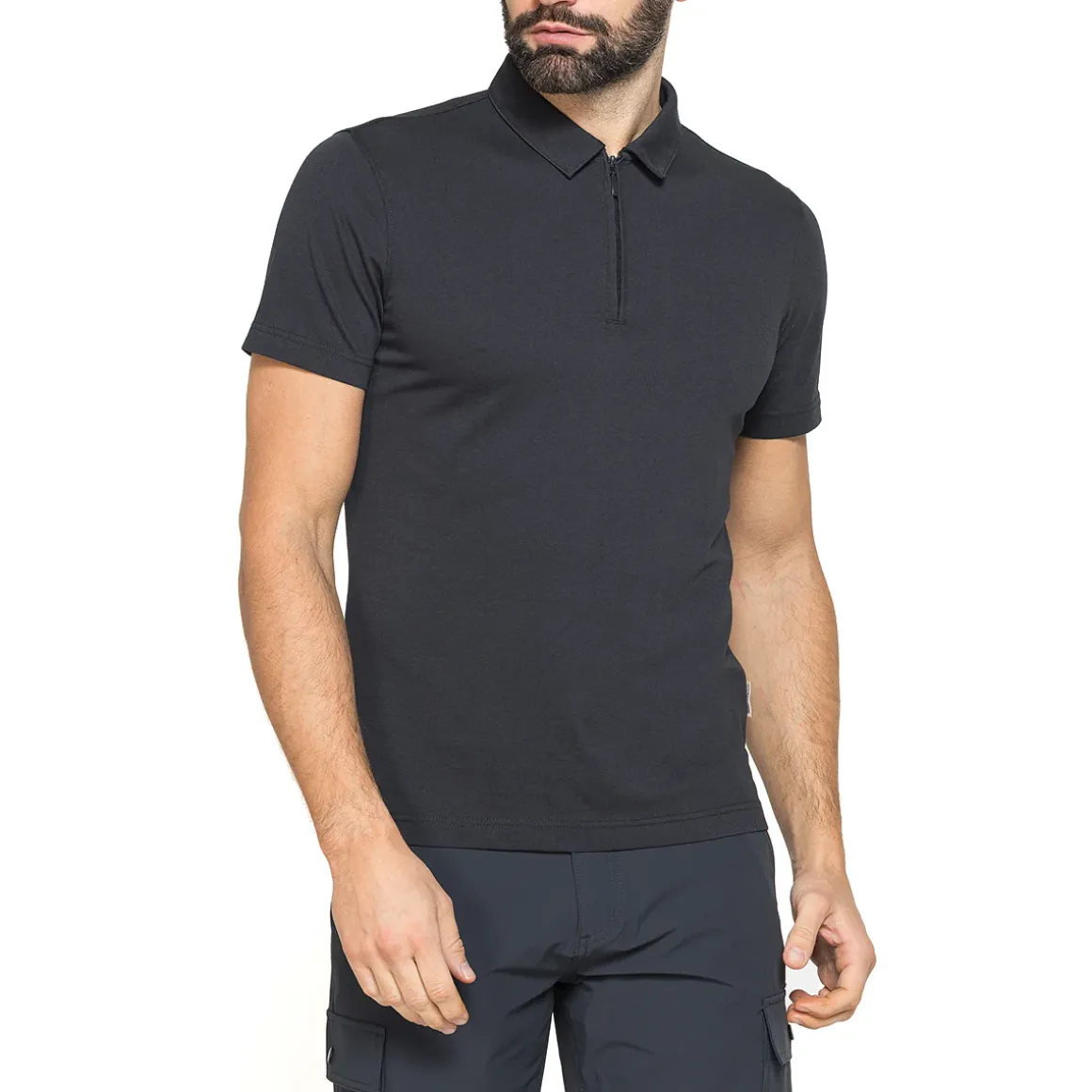 Polo blu da Uomo a maniche corte con chiusura a zip Carrera Jeans