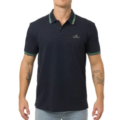 Polo blu da Uomo con dettaglio verde fluo Tonino Lamborghini