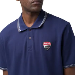 Polo blu navy da Uomo in cotone con logo Ducati