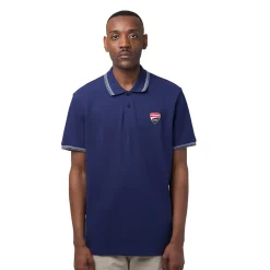 Polo blu navy da Uomo in cotone con logo Ducati