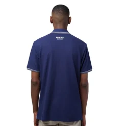 Polo blu navy da Uomo in cotone con logo Ducati